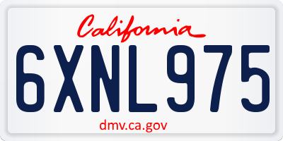 CA license plate 6XNL975