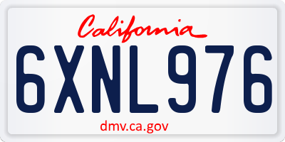 CA license plate 6XNL976
