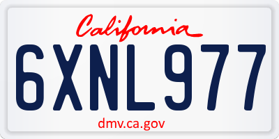 CA license plate 6XNL977