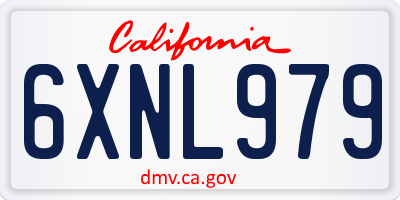 CA license plate 6XNL979