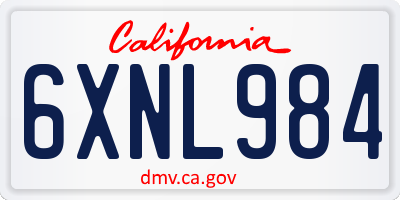 CA license plate 6XNL984