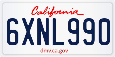 CA license plate 6XNL990