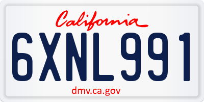 CA license plate 6XNL991