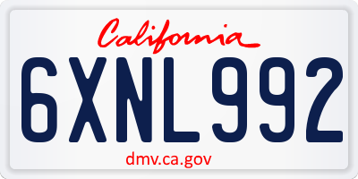CA license plate 6XNL992