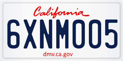 CA license plate 6XNM005