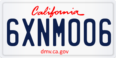 CA license plate 6XNM006