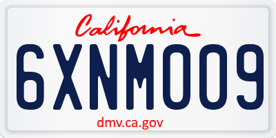 CA license plate 6XNM009
