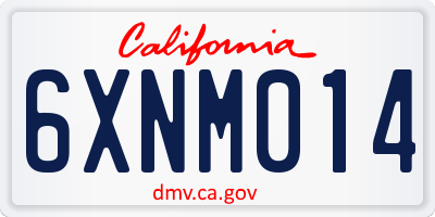 CA license plate 6XNM014