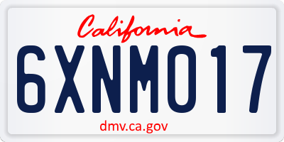 CA license plate 6XNM017