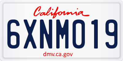 CA license plate 6XNM019