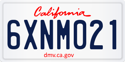 CA license plate 6XNM021