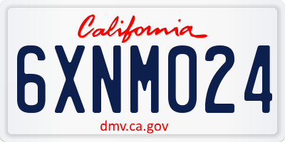 CA license plate 6XNM024