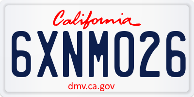 CA license plate 6XNM026