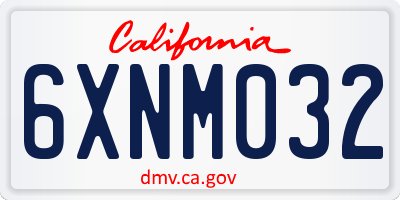 CA license plate 6XNM032