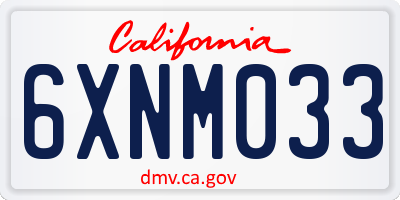 CA license plate 6XNM033
