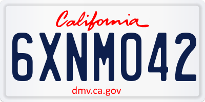 CA license plate 6XNM042