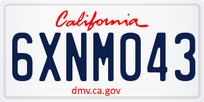 CA license plate 6XNM043