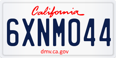 CA license plate 6XNM044