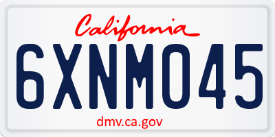 CA license plate 6XNM045
