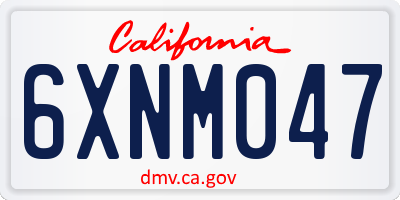 CA license plate 6XNM047