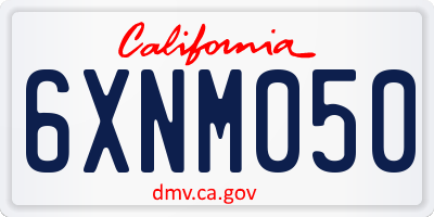 CA license plate 6XNM050