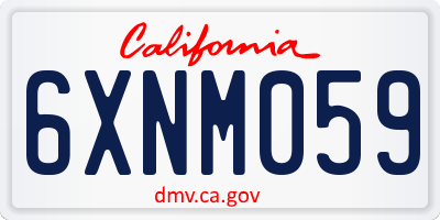 CA license plate 6XNM059