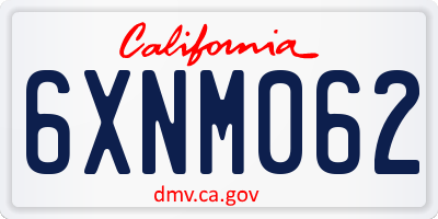 CA license plate 6XNM062