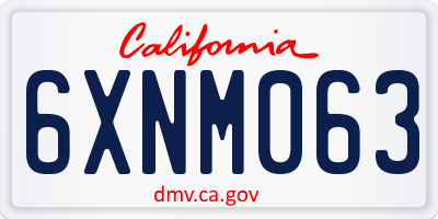 CA license plate 6XNM063