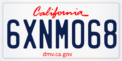 CA license plate 6XNM068