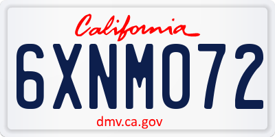 CA license plate 6XNM072