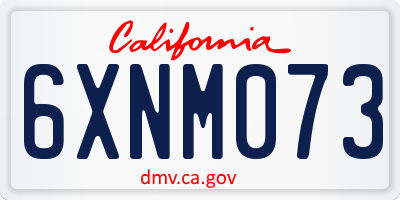 CA license plate 6XNM073