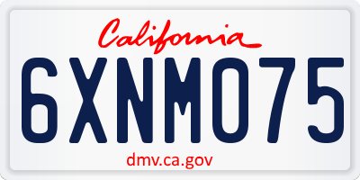 CA license plate 6XNM075