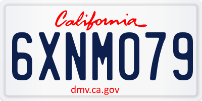 CA license plate 6XNM079
