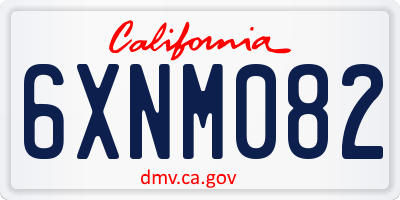 CA license plate 6XNM082