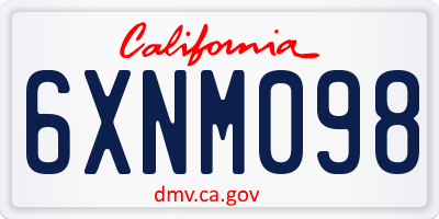 CA license plate 6XNM098