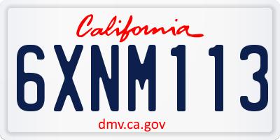 CA license plate 6XNM113