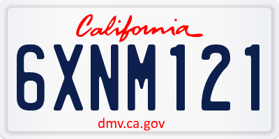CA license plate 6XNM121