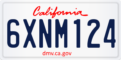 CA license plate 6XNM124