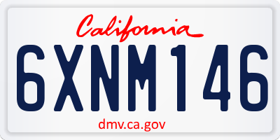 CA license plate 6XNM146