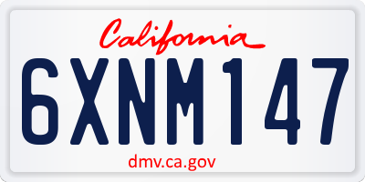 CA license plate 6XNM147
