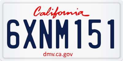 CA license plate 6XNM151