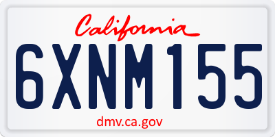 CA license plate 6XNM155