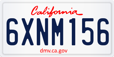 CA license plate 6XNM156