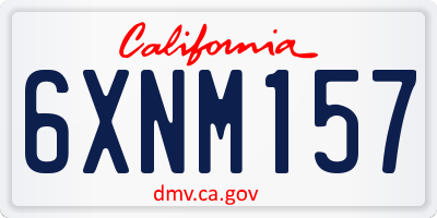 CA license plate 6XNM157