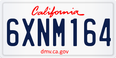 CA license plate 6XNM164