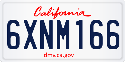 CA license plate 6XNM166