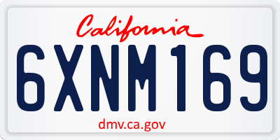 CA license plate 6XNM169