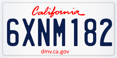 CA license plate 6XNM182