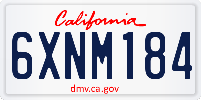 CA license plate 6XNM184