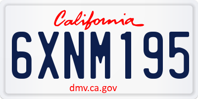 CA license plate 6XNM195